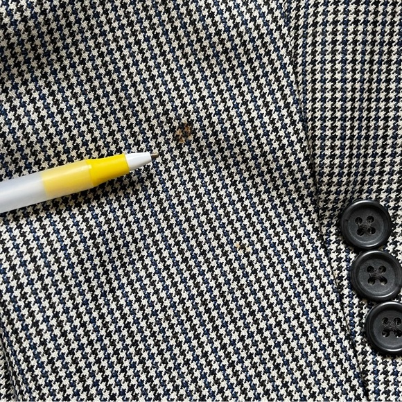 Stafford Men’s Houndstooth Suit Blazer Jacket Size 40R Two Button Suiting - Picture 11 of 12